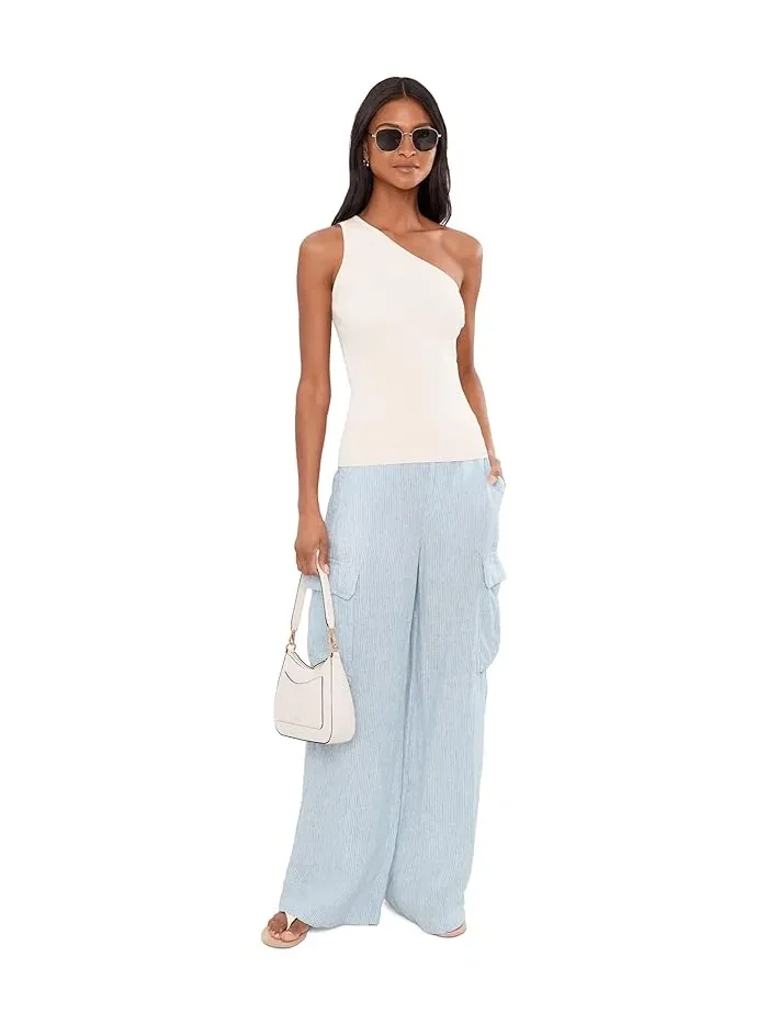 Брюки карго из льна в полоску модель Wide-Leg Lauren Ralph Lauren — 2