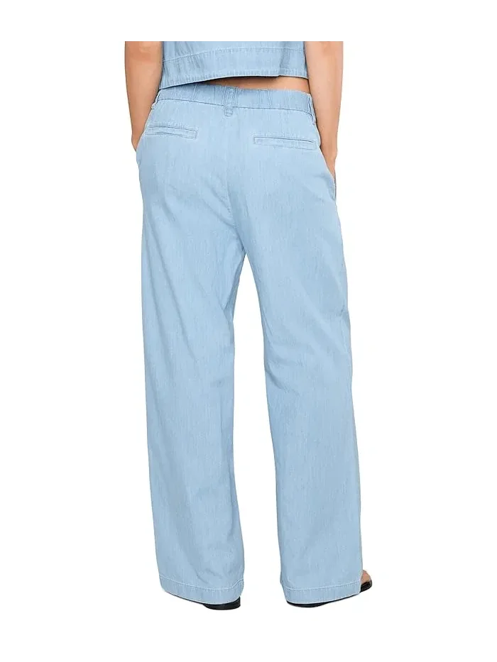 Брюки высокие из органического хлопка Lightweight Organic Cotton Denim High-Waisted Full Length Eileen Fisher — 4
