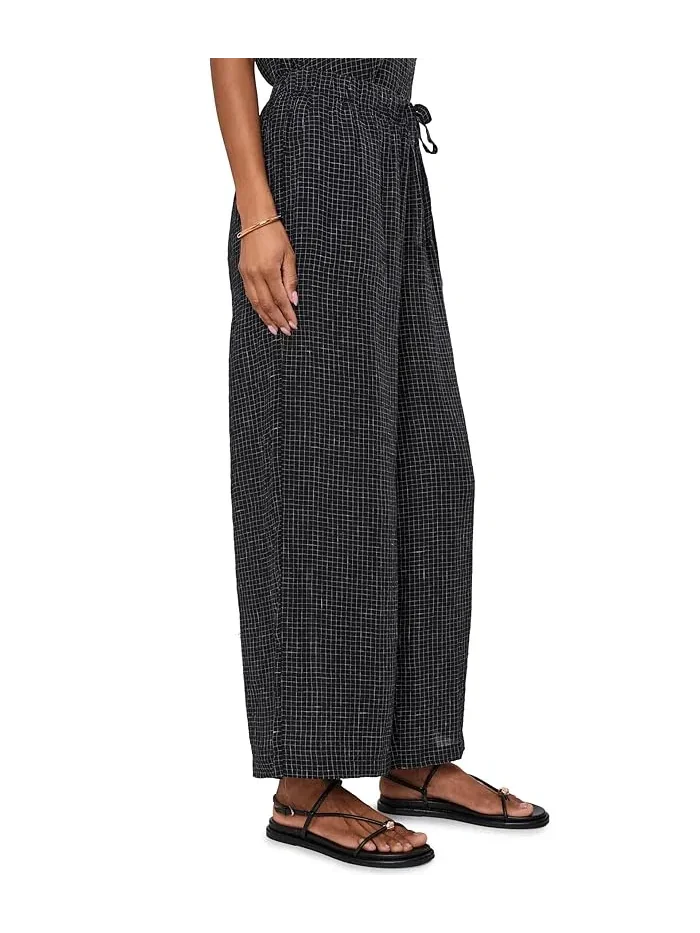 Штаны органические льняные Puckered Organic Linen Grid Wide Ankle Pants Eileen Fisher — 3