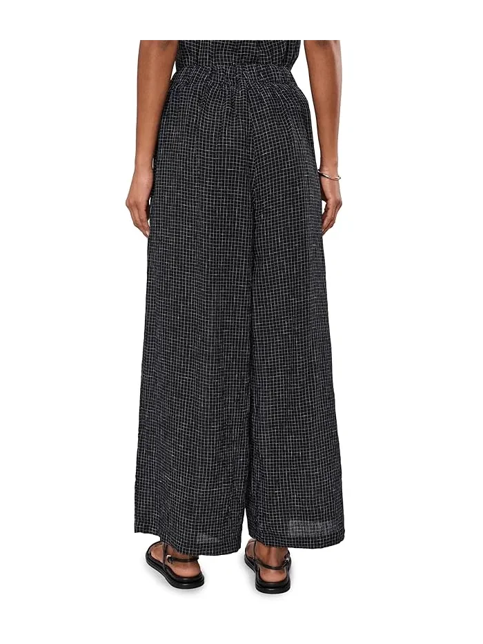 Штаны органические льняные Puckered Organic Linen Grid Wide Ankle Pants Eileen Fisher — 4