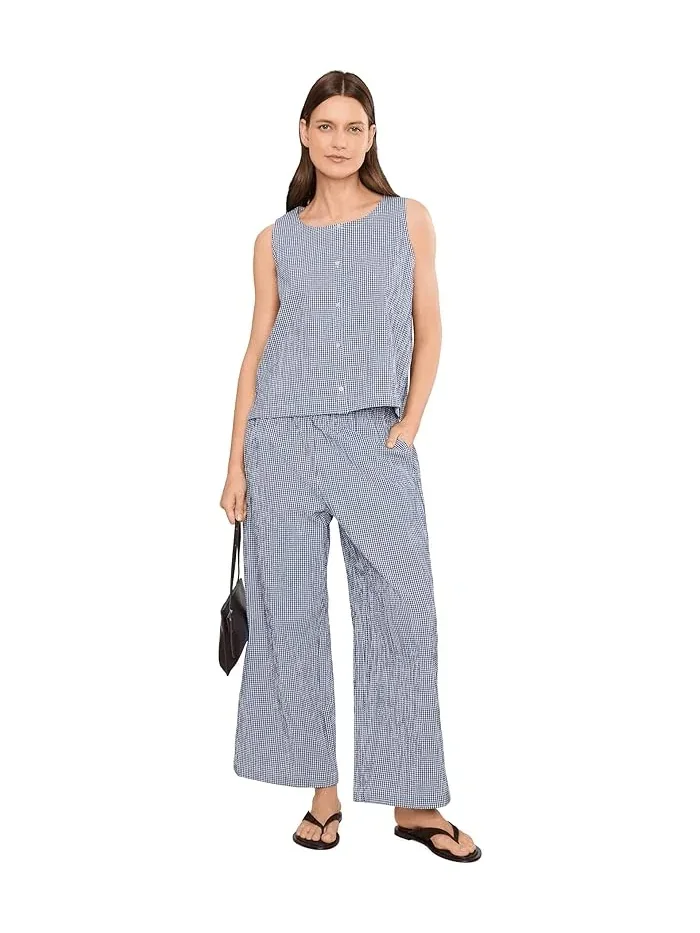 Широкие брюки-органза Organic Cotton Pucker Check Ankle Wide Eileen Fisher — 2
