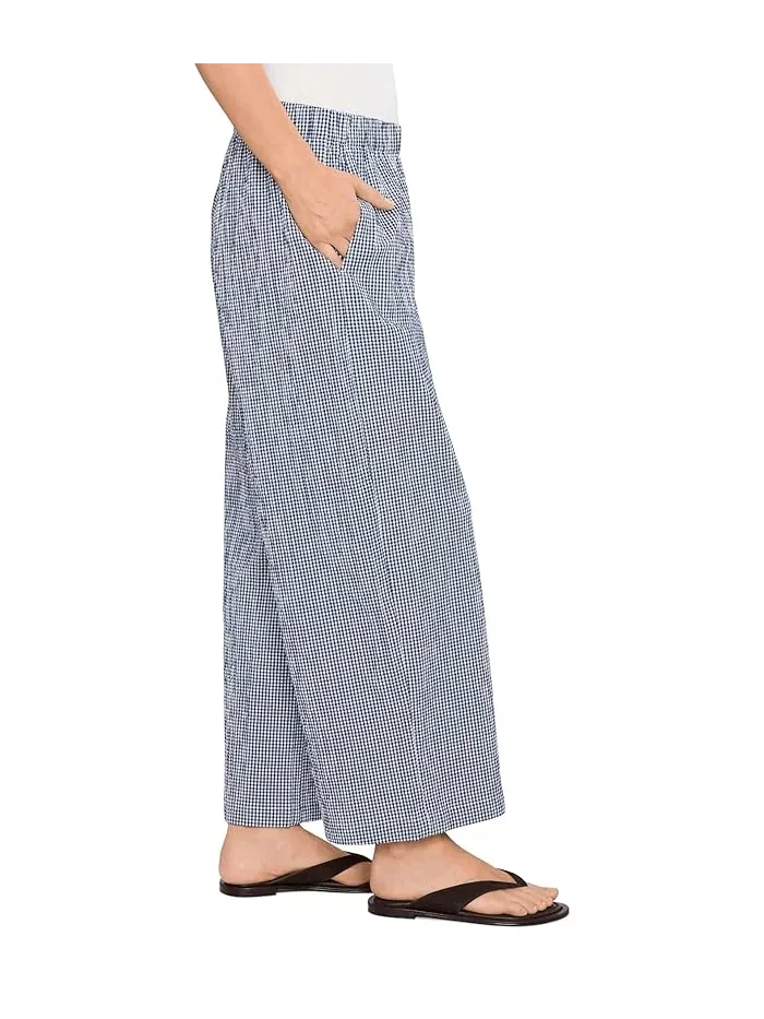 Широкие брюки-органза Organic Cotton Pucker Check Ankle Wide Eileen Fisher — 3