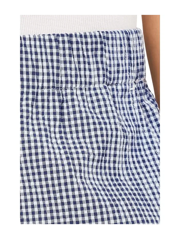 Широкие брюки-органза Organic Cotton Pucker Check Ankle Wide Eileen Fisher — 5