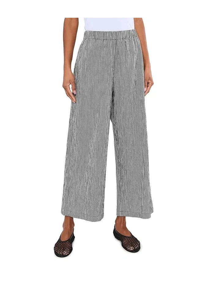 Брюки широкие Organic Cotton Pucker Check Ankle Wide Eileen Fisher — 1