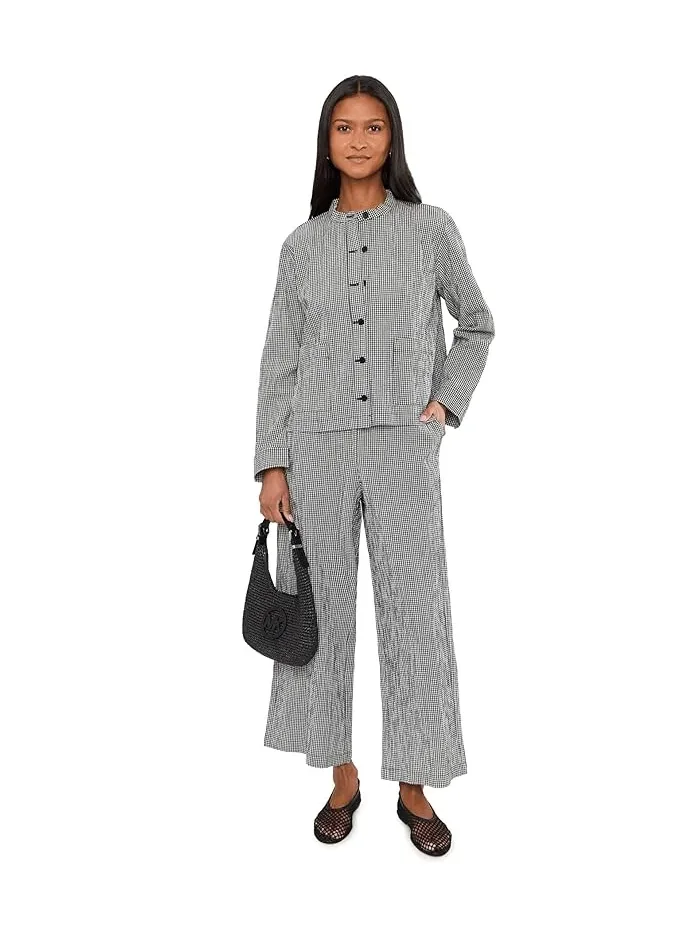 Брюки широкие Organic Cotton Pucker Check Ankle Wide Eileen Fisher — 2