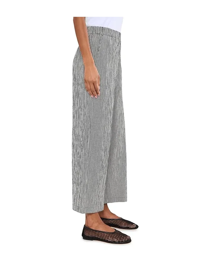 Брюки широкие Organic Cotton Pucker Check Ankle Wide Eileen Fisher — 3