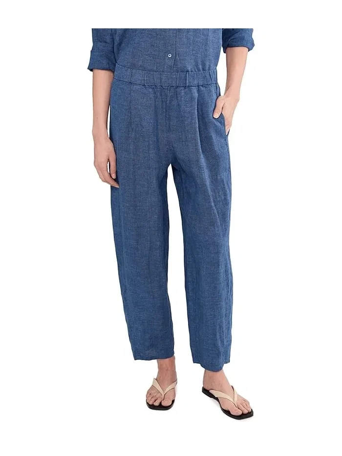 Брюки-фонарик из льна Washed Organic Linen Delave Ankle Pleated Lantern Eileen Fisher — 1