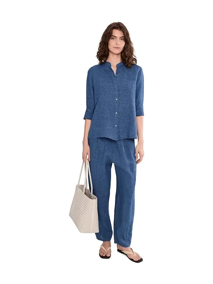 Брюки-фонарик из льна Washed Organic Linen Delave Ankle Pleated Lantern Eileen Fisher — 2
