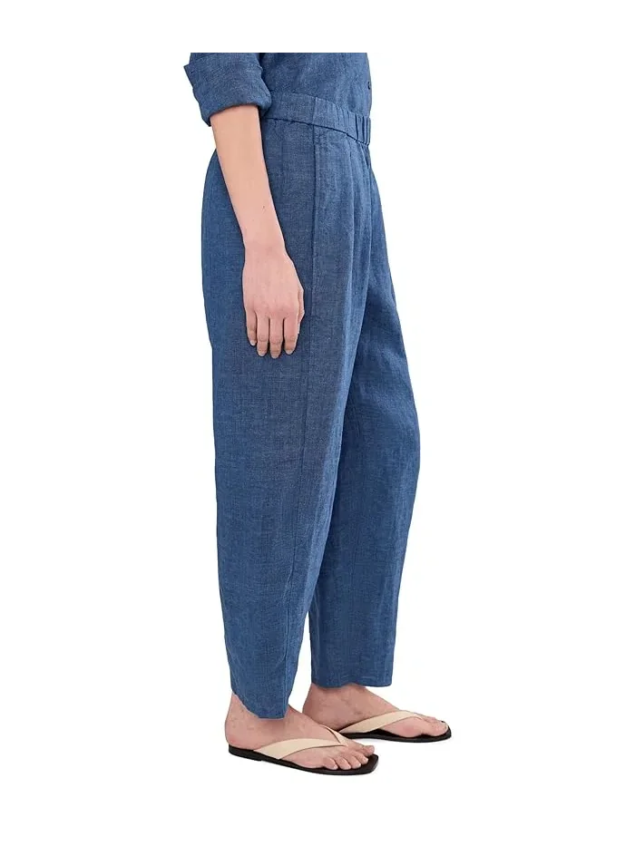 Брюки-фонарик из льна Washed Organic Linen Delave Ankle Pleated Lantern Eileen Fisher — 3