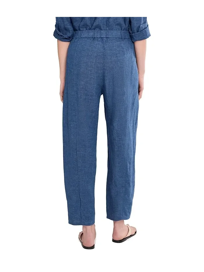 Брюки-фонарик из льна Washed Organic Linen Delave Ankle Pleated Lantern Eileen Fisher — 4