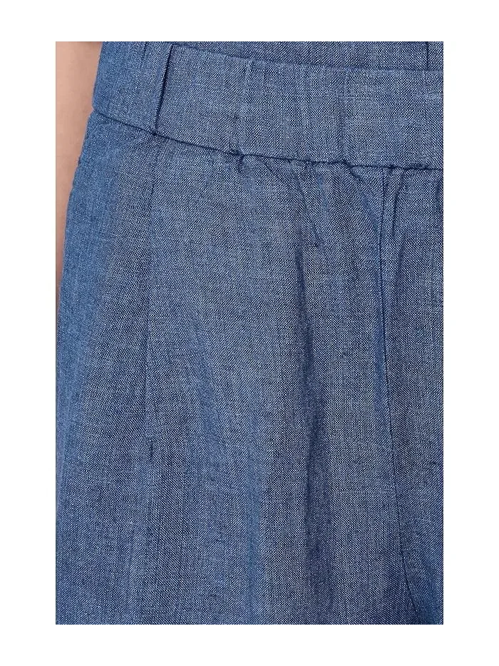Брюки-фонарик из льна Washed Organic Linen Delave Ankle Pleated Lantern Eileen Fisher — 5