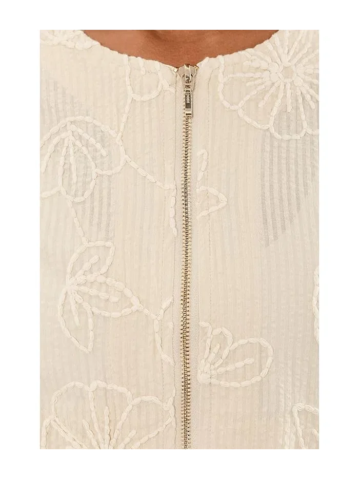 Жакет с вышивкой Petite Long Sleeve Collarless Jacket with Smocking Liverpool Los Angeles — 5