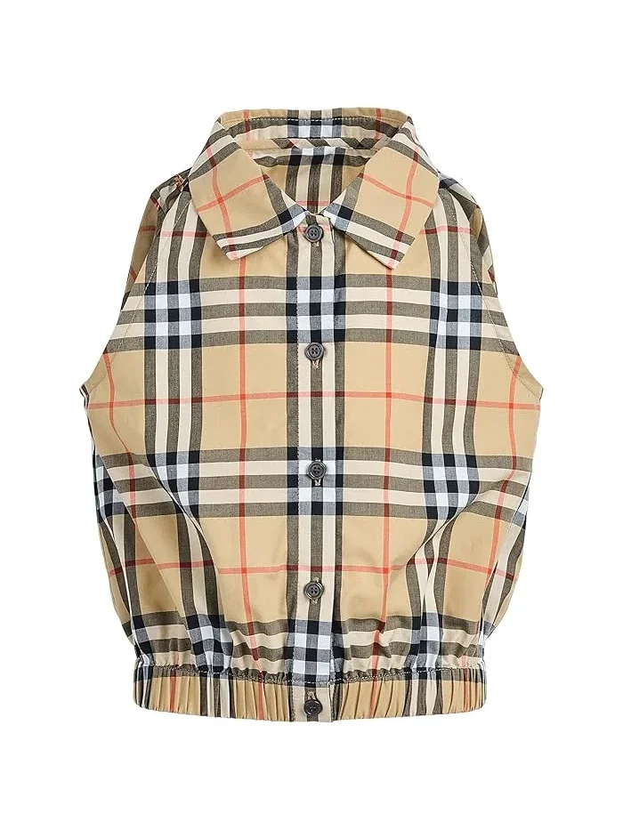 Топ Mabel Check Button Burberry Kids — бежевый