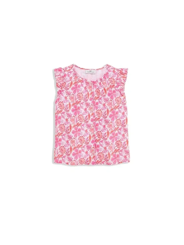 Топ с цветочным принтом Evie Vineyard Vines Kids, Block Print Toucan — мульти