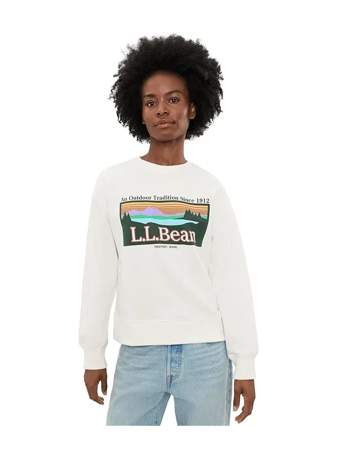 Свитшот с логотипом свободный крой Essential Logo Crew L.L.Bean — 1