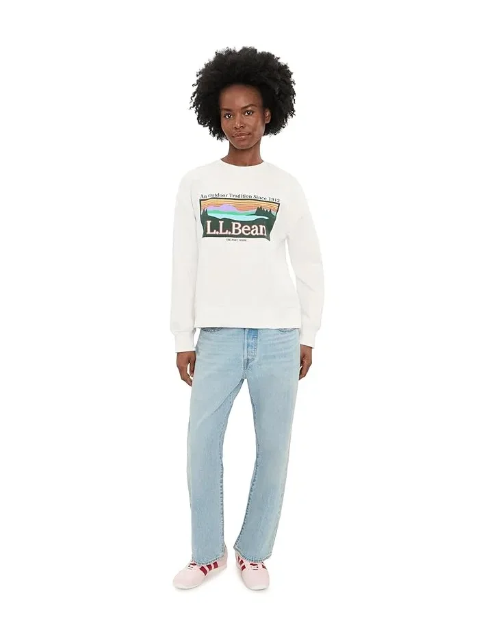 Свитшот с логотипом свободный крой Essential Logo Crew L.L.Bean — 2
