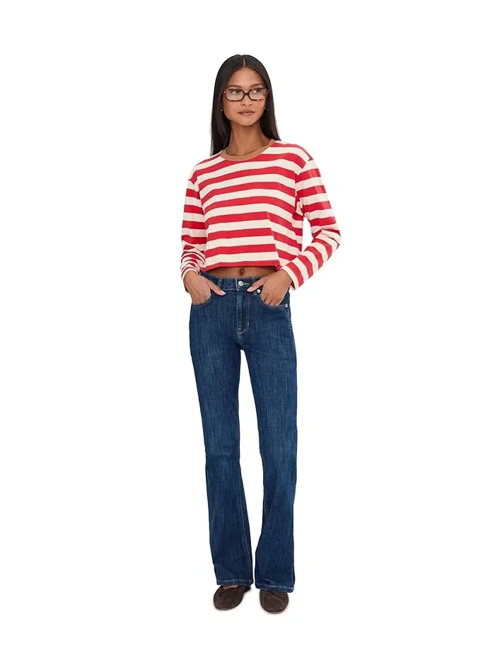 Джинсы высокие прямые Double Knot Free People, Aegean — 2