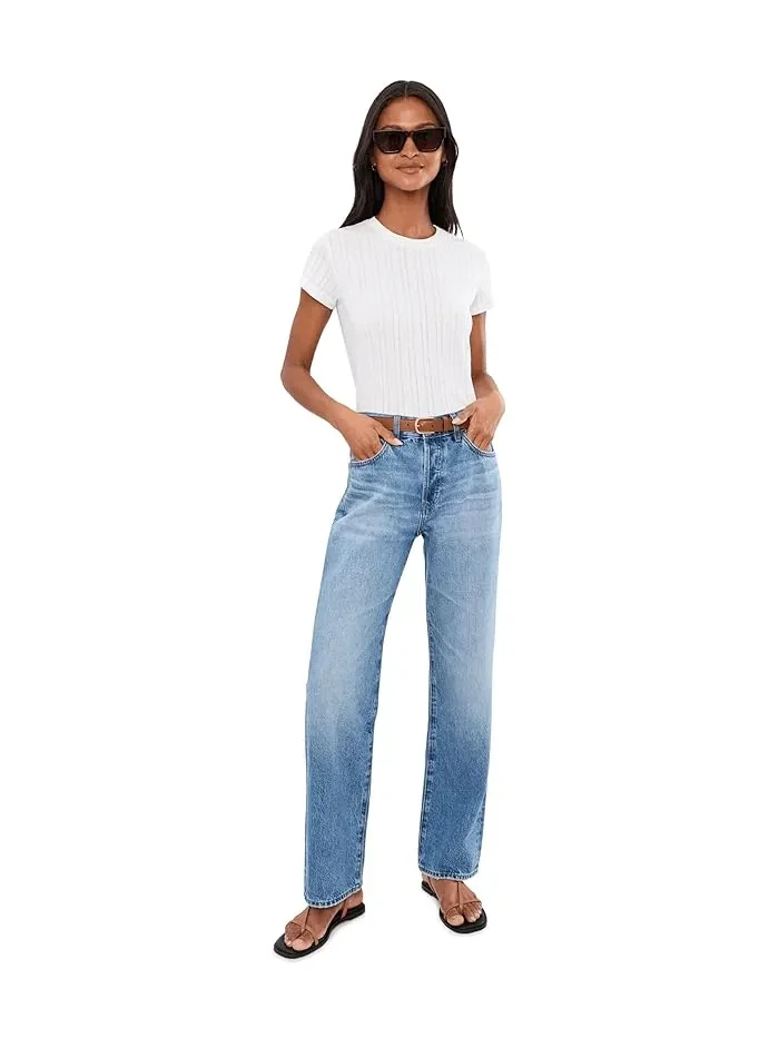 Джинсы прямые узкие Sydney Mid-Rise Stovepipe AG Jeans — 2