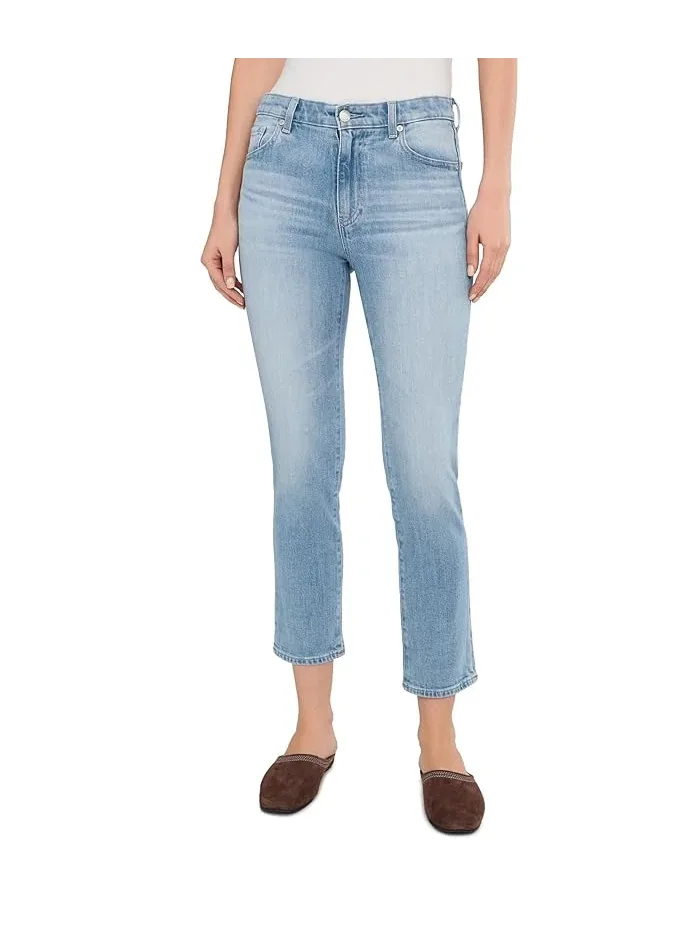 Джинсы Mari Mid-Rise Slim Straight Crop AG Jeans, Cruiser — 1