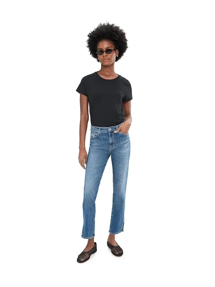 Джинсы Mari Mid-Rise Slim Straight Crop AG Jeans, 15 Years Prague — 2