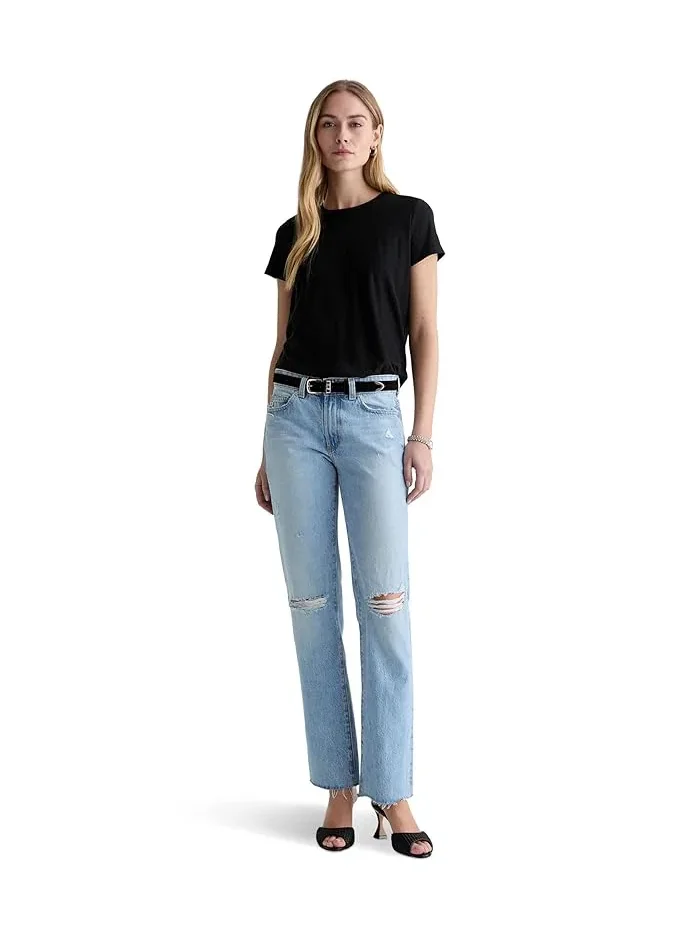 Джинсы прямые низкой посадки Sandra AG Jeans, Soft Focus Destructed — 2