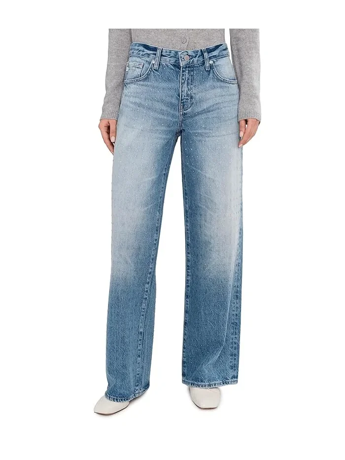 Джинсы с низкой посадкой Adria Low Rise Baggy Wide Leg AG Jeans, Stockholm Snowdrift — 1