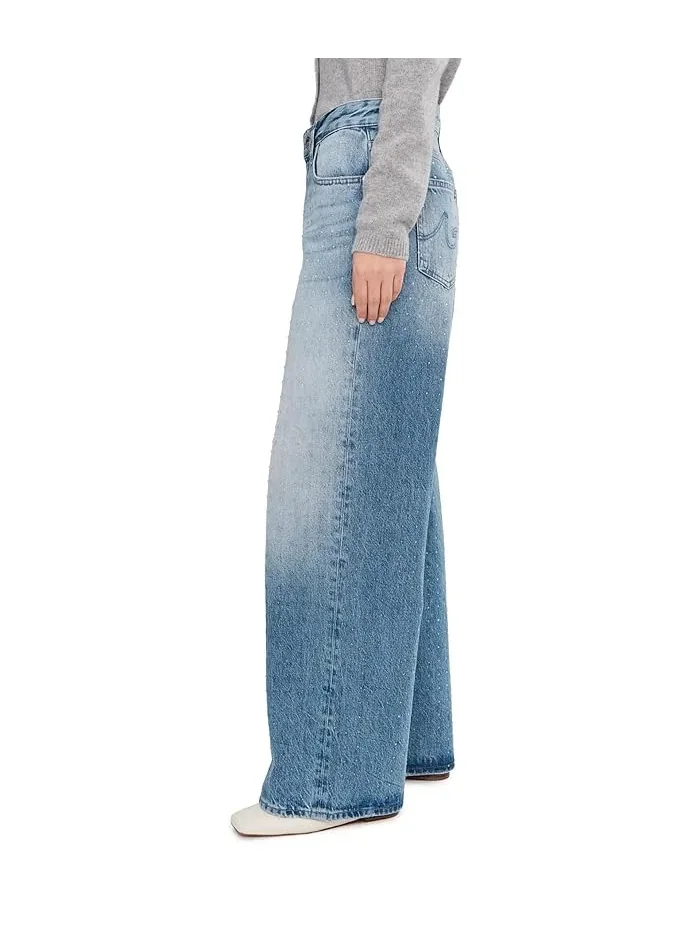 Джинсы с низкой посадкой Adria Low Rise Baggy Wide Leg AG Jeans, Stockholm Snowdrift — 3