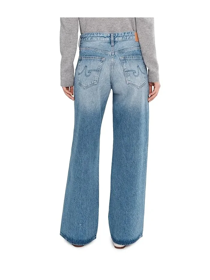 Джинсы с низкой посадкой Adria Low Rise Baggy Wide Leg AG Jeans, Stockholm Snowdrift — 4