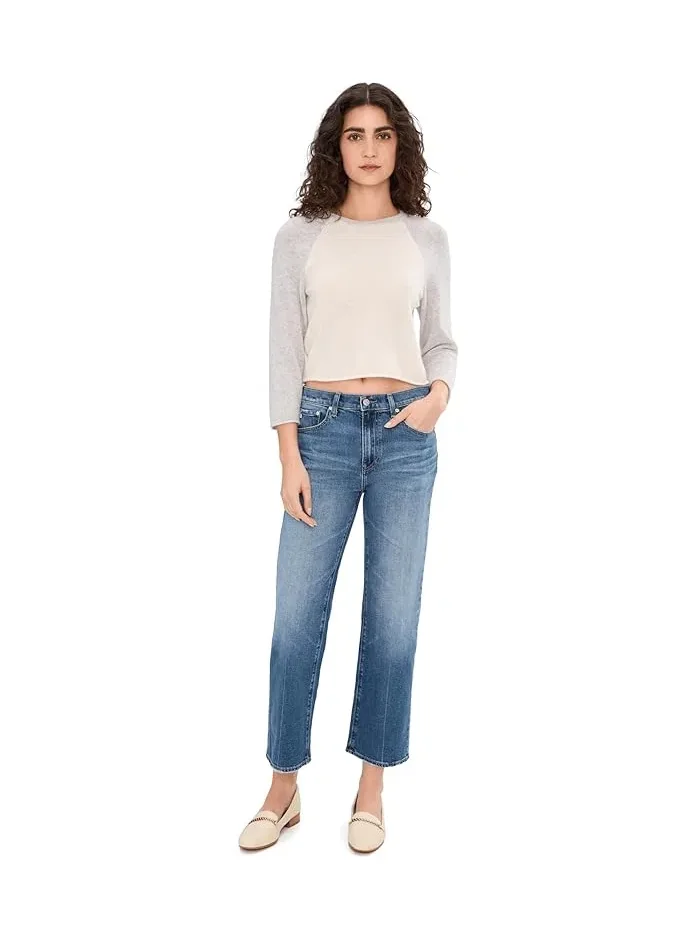Джинсы прямые Brinley Mid-Rise Straight Crop AG Jeans, 17 Years Mystery — 2