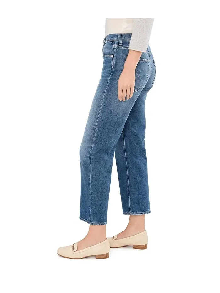 Джинсы прямые Brinley Mid-Rise Straight Crop AG Jeans, 17 Years Mystery — 3
