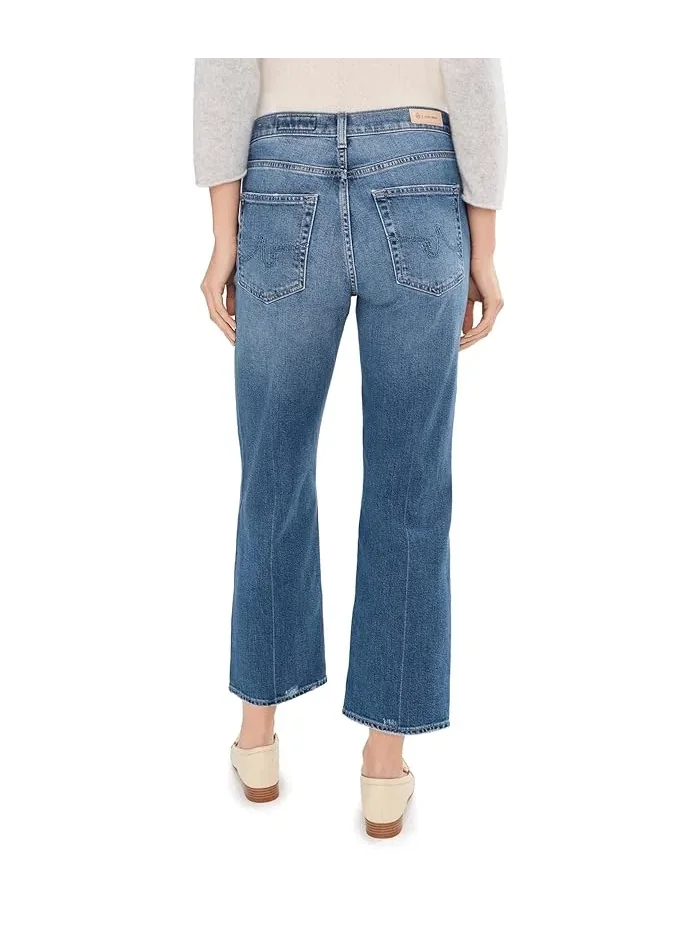 Джинсы прямые Brinley Mid-Rise Straight Crop AG Jeans, 17 Years Mystery — 4
