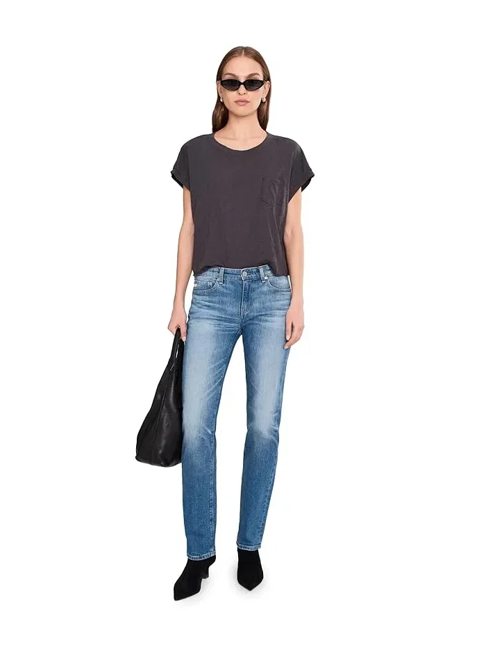 Джинсы Sandra Low Rise Slim Straight AG Jeans, 15 Years Regal — 2