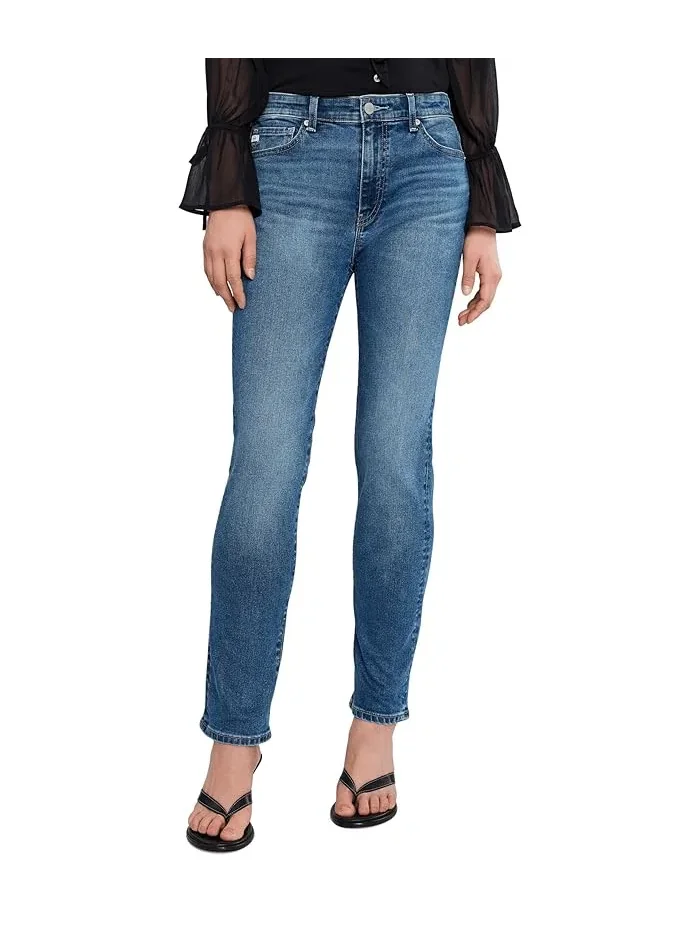 Джинсы Mari Mid-Rise Slim Straight AG Jeans, Charmed — 1