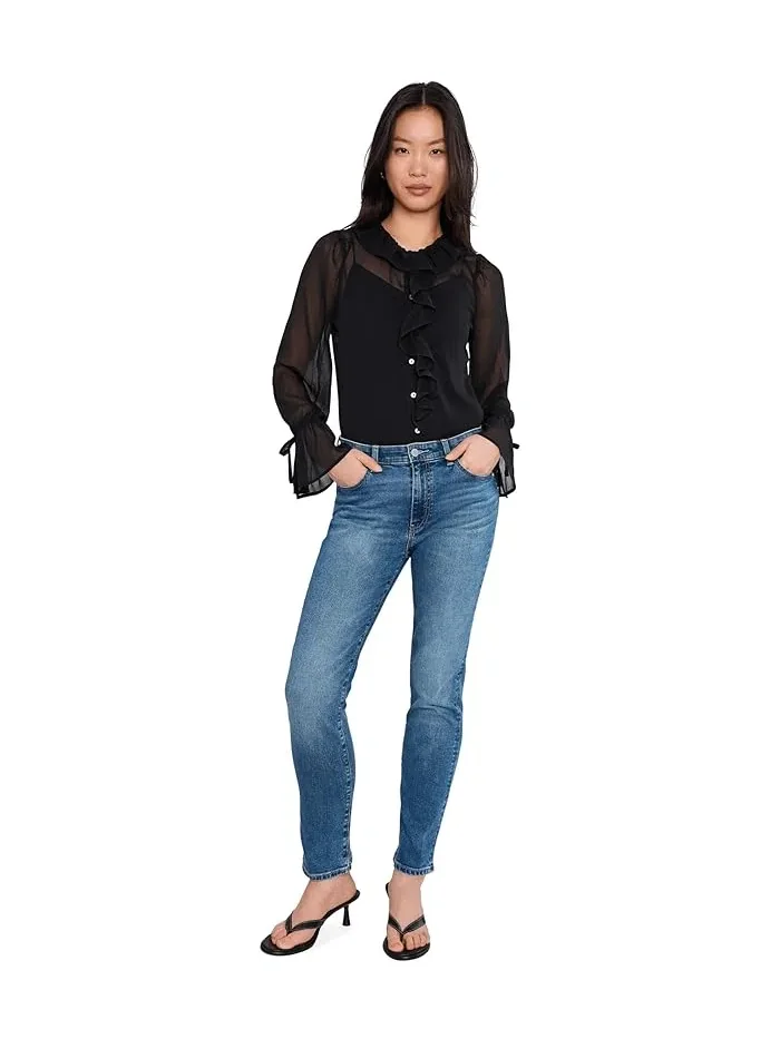 Джинсы Mari Mid-Rise Slim Straight AG Jeans, Charmed — 2