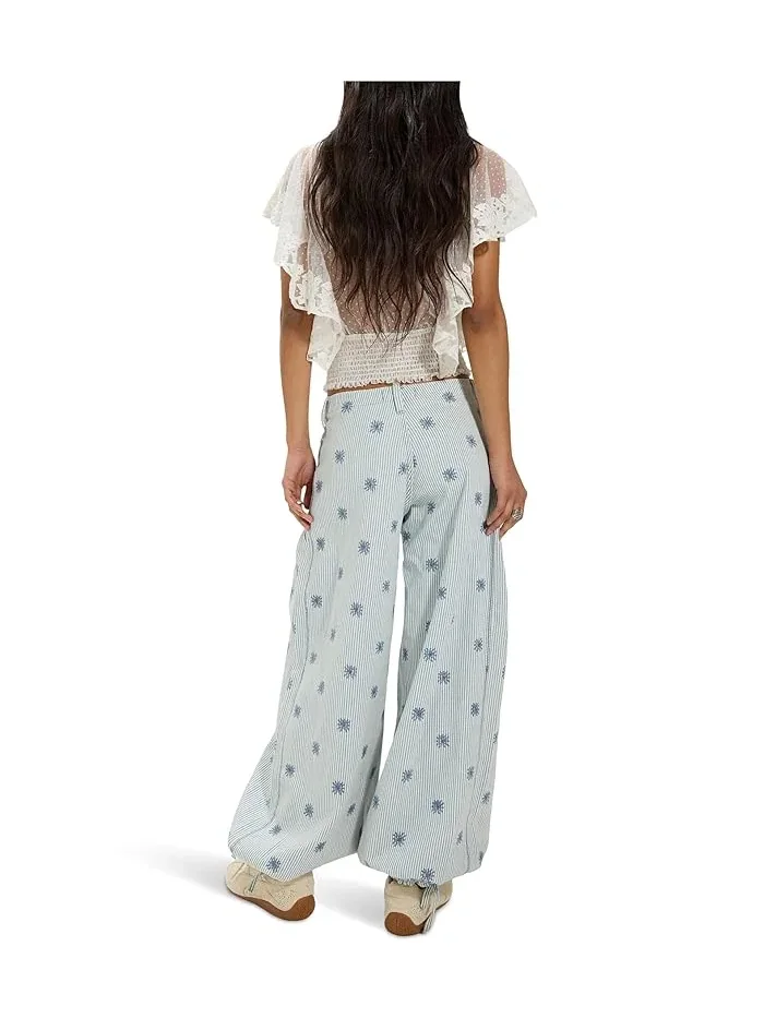 Джинсы прямые широкие Lotus Embr Railroad Free People — 3