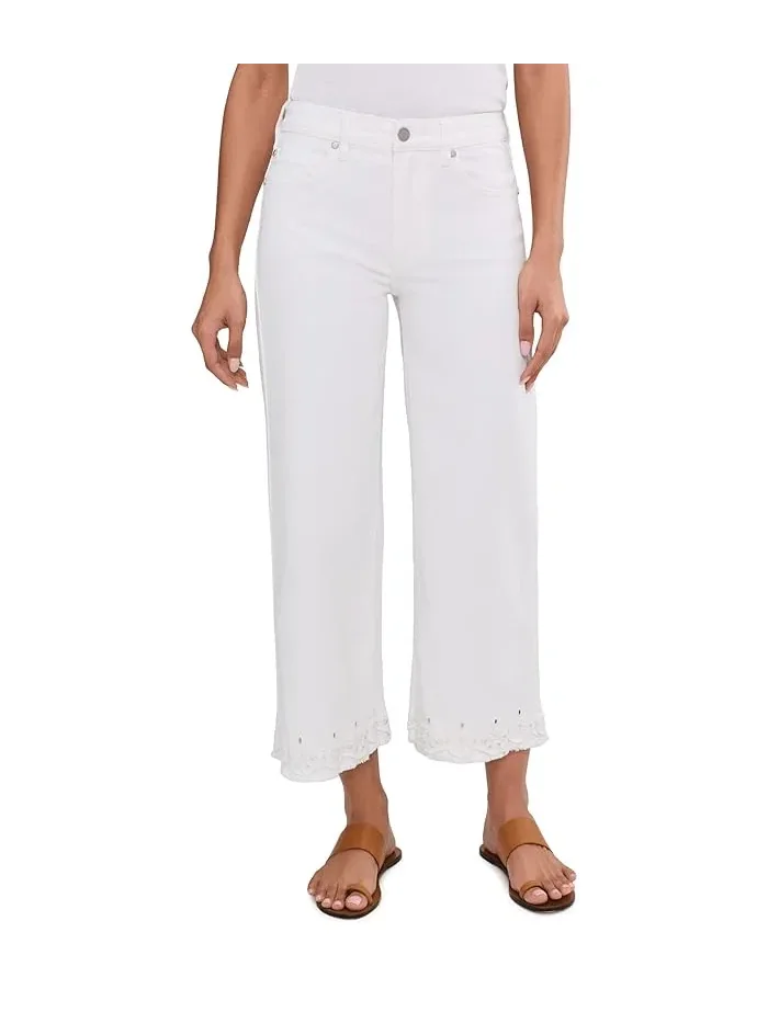 Джинсы с вышивкой Stride Mid-Rise Crop Wide Leg Liverpool Los Angeles — 1