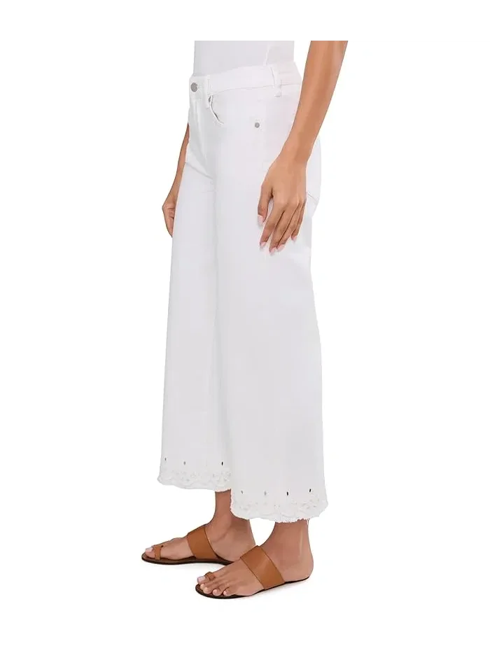 Джинсы с вышивкой Stride Mid-Rise Crop Wide Leg Liverpool Los Angeles — 3