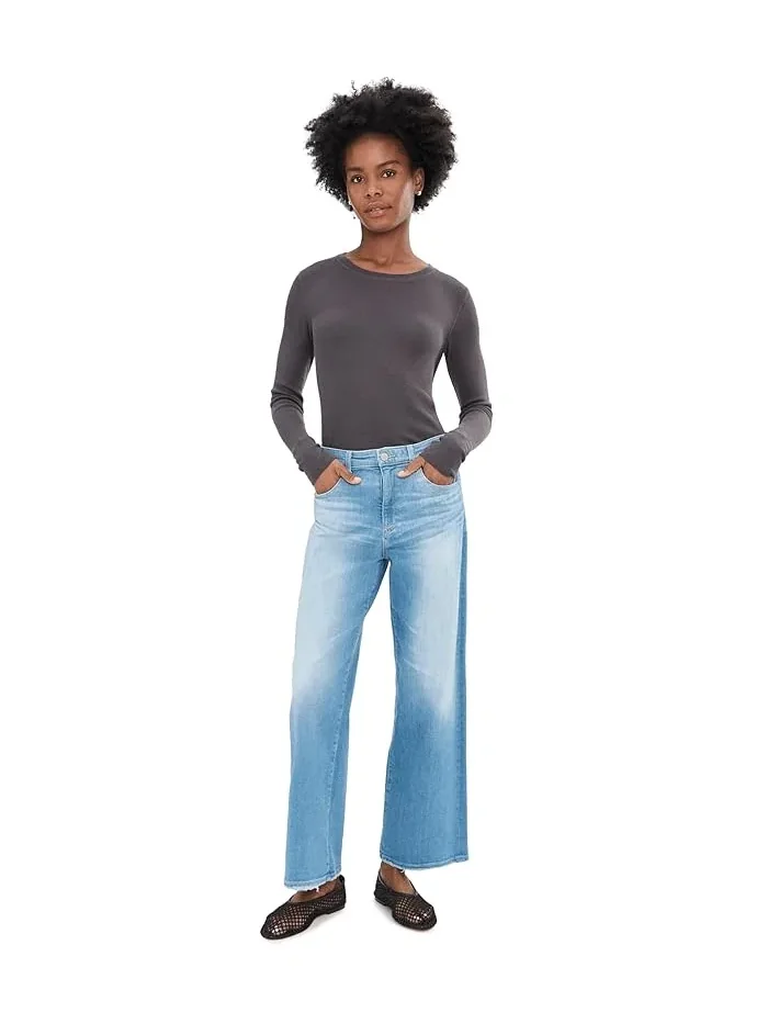 Джинсы широкие средней посадки укороченные Saige AG Jeans — 2