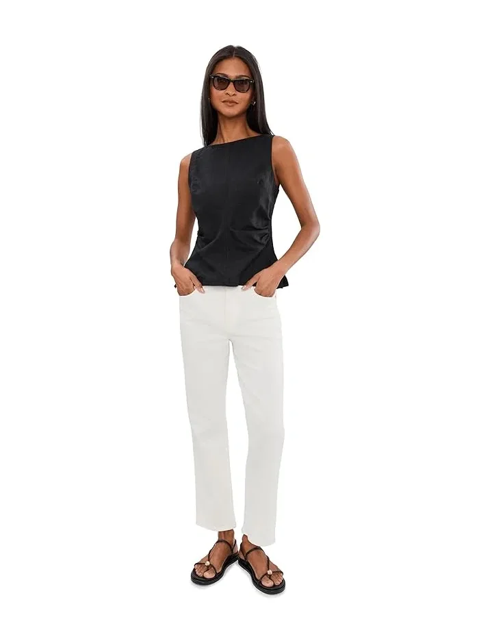 Джинсы прямые высокая посадка The Short Dean Easy Straight Jean Madewell — 2