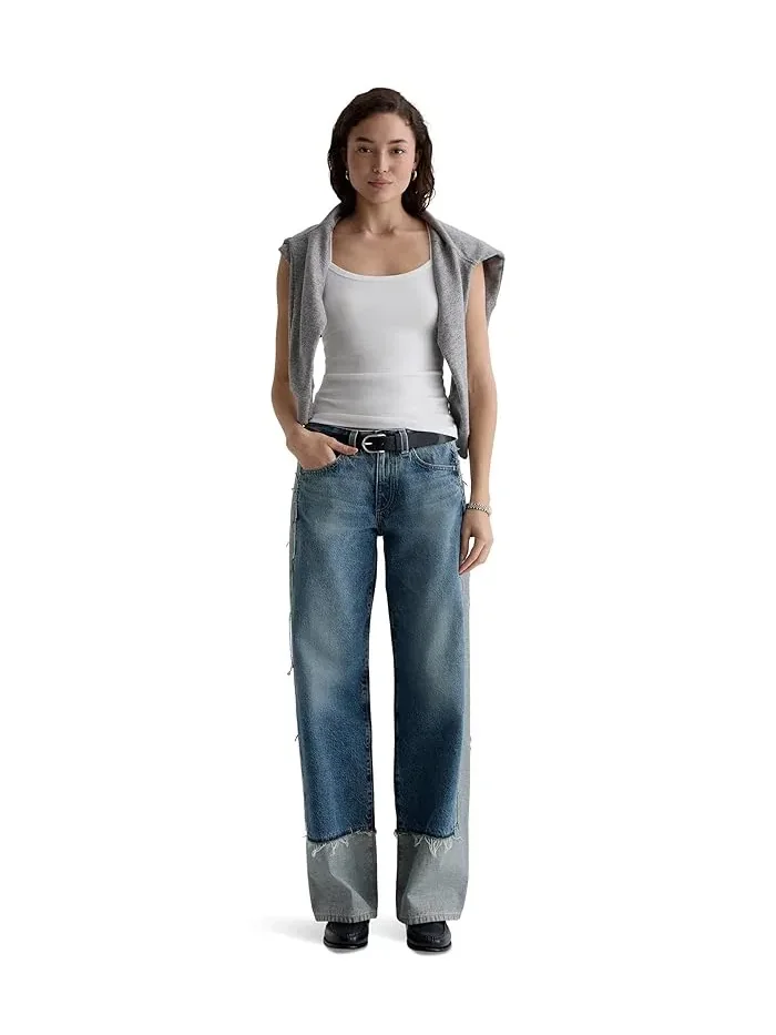 Джинсы свободные Adria Low Rise Baggy Wide Leg AG Jeans, 13 Years Otherworldly — 2