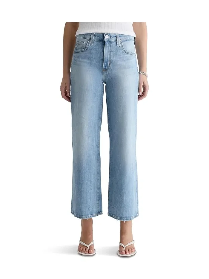 Джинсы с завышенной талией Saige Mid-Rise Wide Leg Crop AG Jeans, Kings River — 1