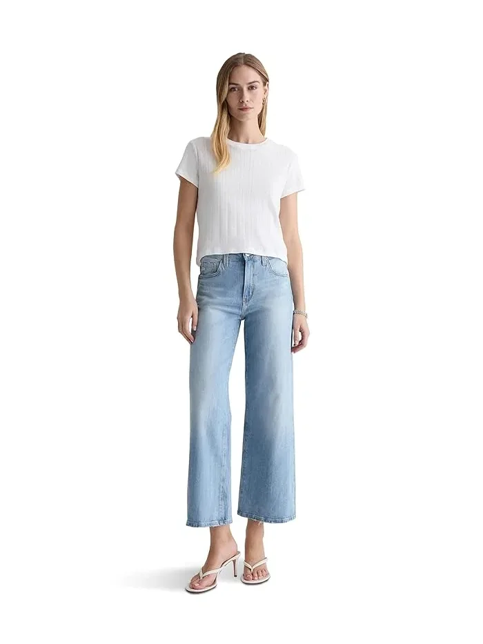 Джинсы с завышенной талией Saige Mid-Rise Wide Leg Crop AG Jeans, Kings River — 2