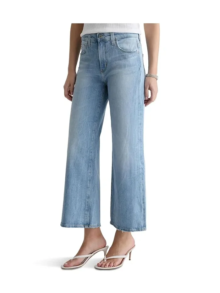 Джинсы с завышенной талией Saige Mid-Rise Wide Leg Crop AG Jeans, Kings River — 3