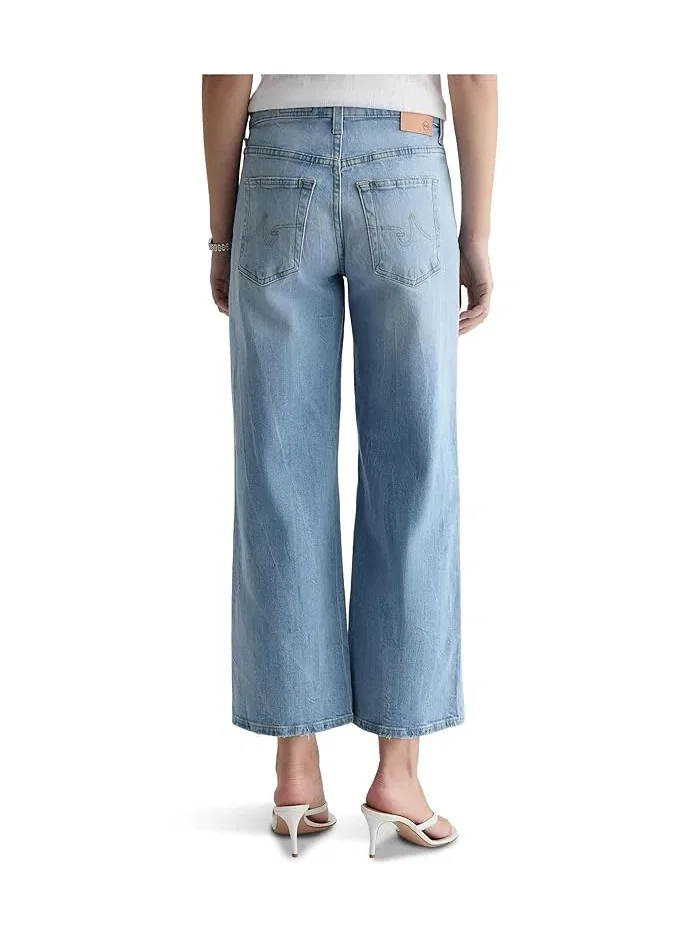 Джинсы с завышенной талией Saige Mid-Rise Wide Leg Crop AG Jeans, Kings River — 4