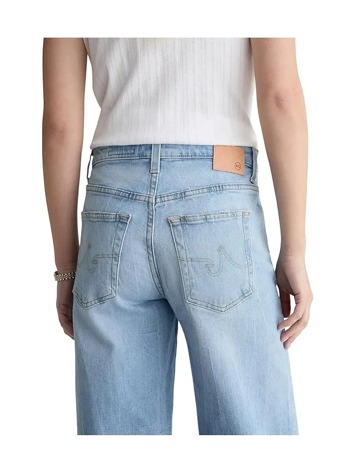 Джинсы с завышенной талией Saige Mid-Rise Wide Leg Crop AG Jeans, Kings River — 5