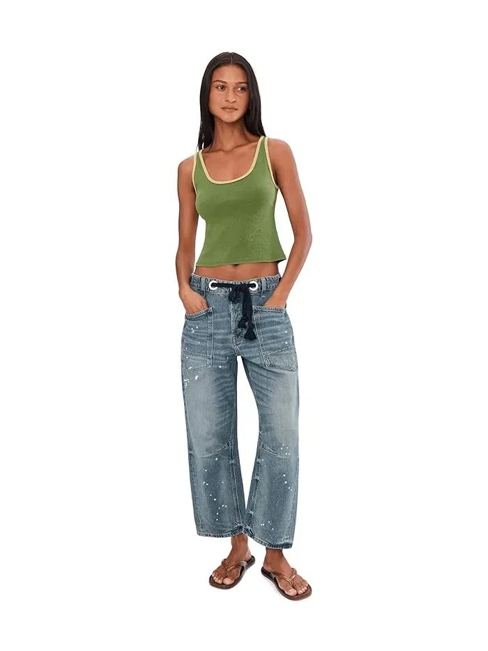 Джинсы прямого кроя Moxie Pull-On Barrel Free People — 2