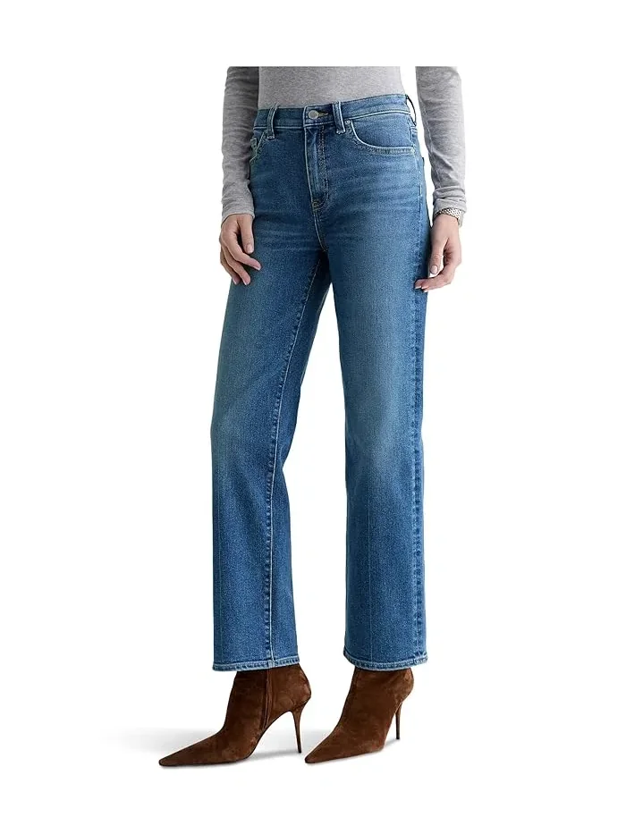Джинсы прямые Brinley Mid-Rise Straight AG Jeans, Rewind — 1