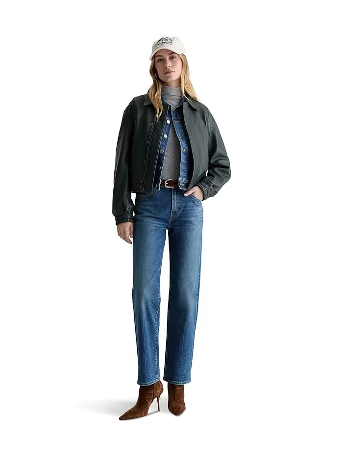 Джинсы прямые Brinley Mid-Rise Straight AG Jeans, Rewind — 2