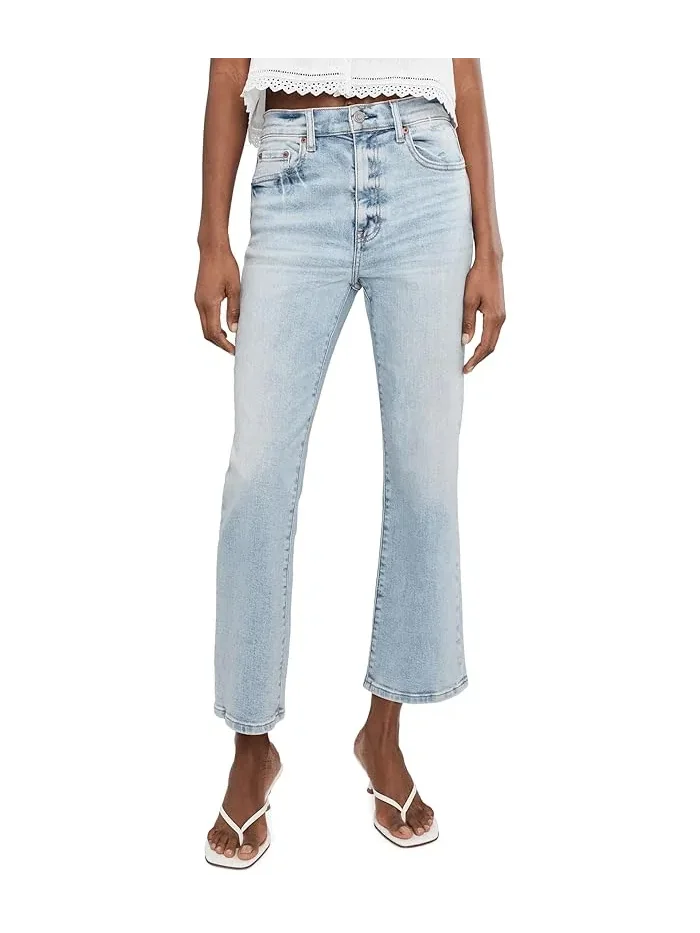 Джинсы клеш с завышенной талией Shy Girl High-rise Crop Flare DAZE, Miracle — 1