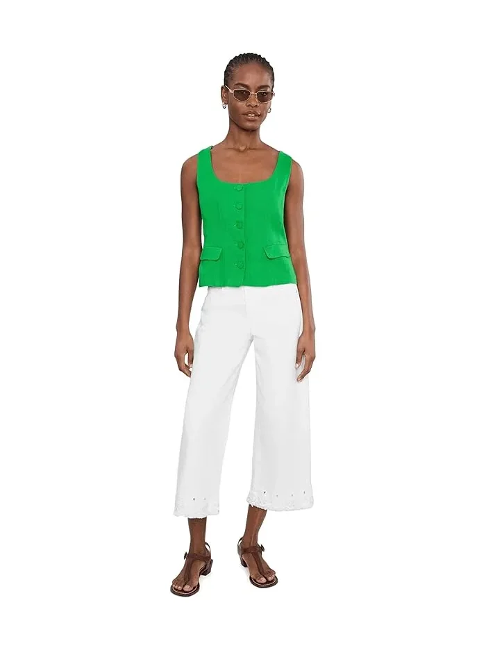 Джинсы с вышивкой Petite Mid-rise Stride Crop Wide Leg Liverpool Los Angeles, Bryce Canyon — 2